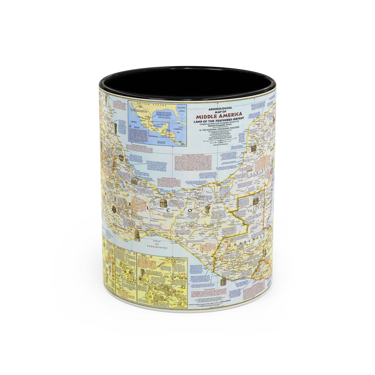 Tasse à café décorative Amérique centrale - Carte archéologique 1 (1968) (Carte)