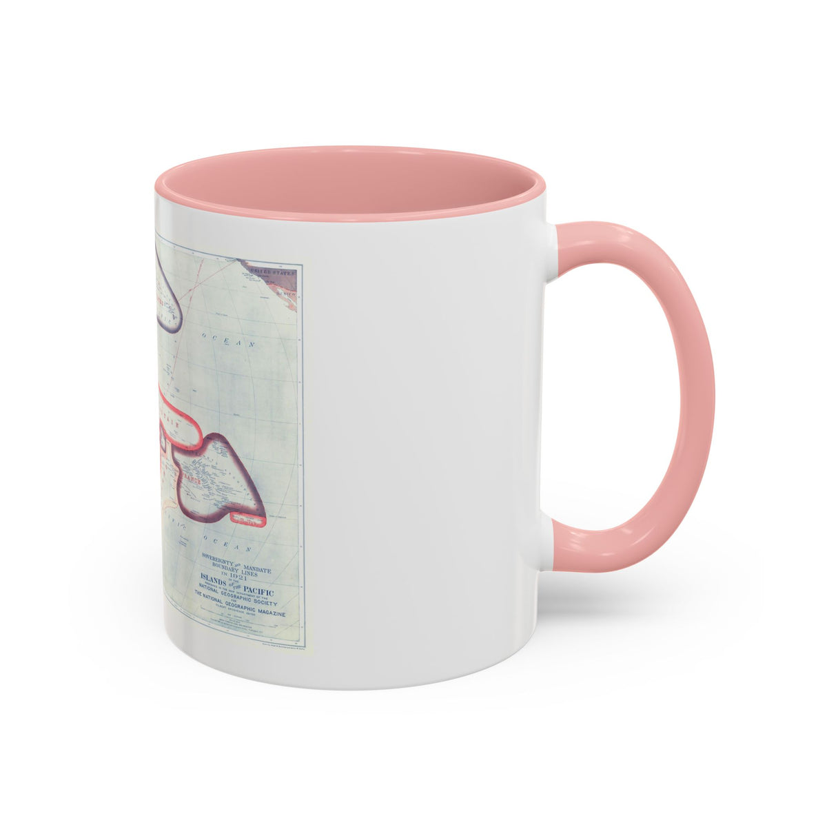 Pacific - Sovereignty and Mandate Boundary Lines (1921) (Map) Accent Coffee Mug