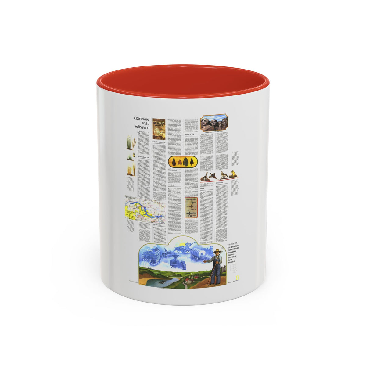 USA - North Central States 2 (1974) (Map) Accent Coffee Mug