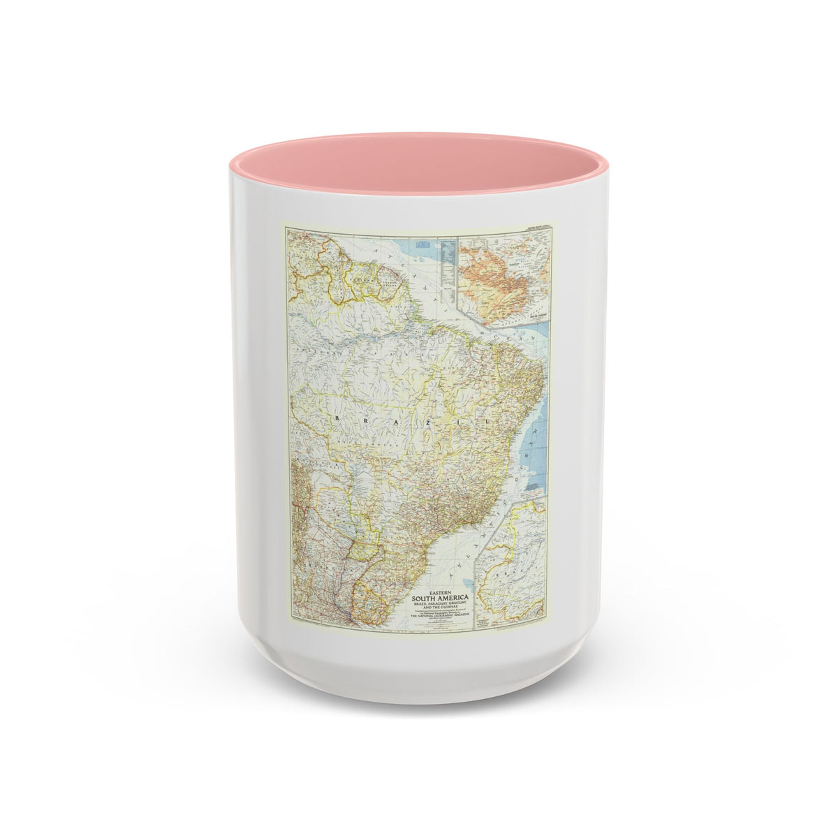 South America - Eastern (1955) (Map) Accent Coffee Mug