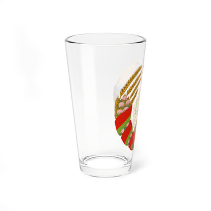 Emblem of Belarus (Belarus) (Coat of Arms) Pint Glass 16oz
