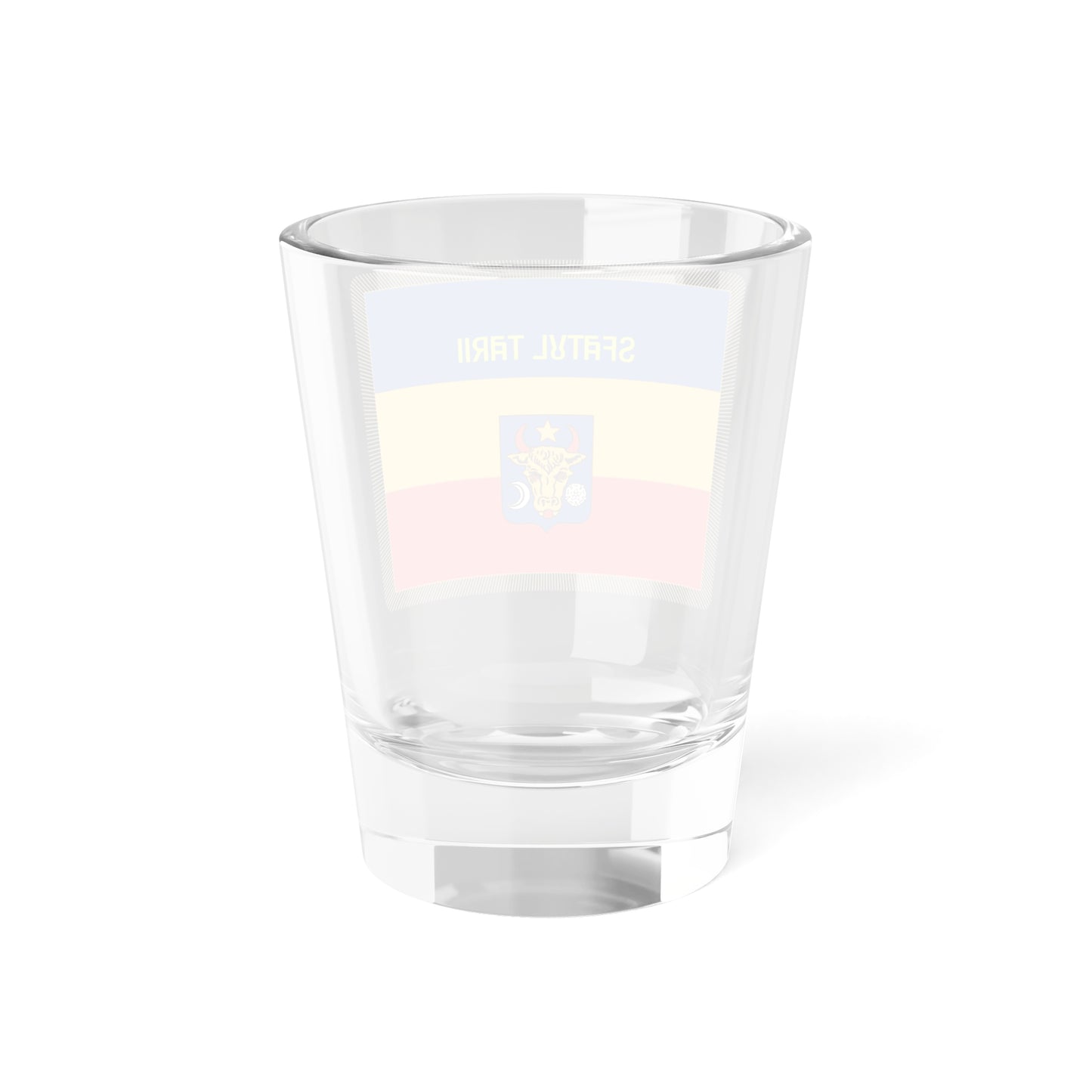 Flag of Sfatul Tarii obverse (Moldova) (Coat of Arms) Shot Glass 1.5oz