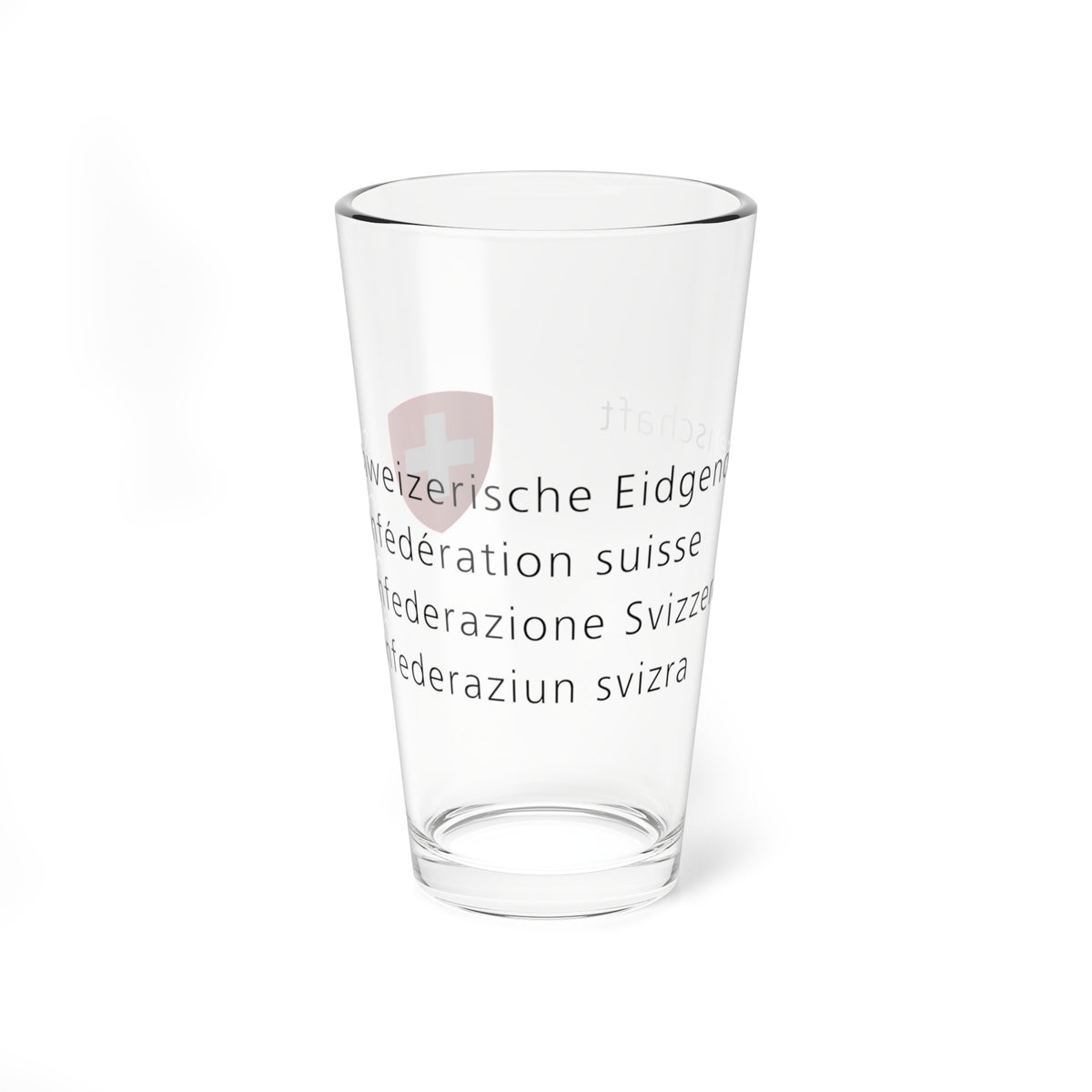 Logo der Schweizerischen Eidgenossenschaft (Switzerland) (Coat of Arms) Pint Glass 16oz