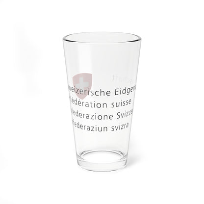 Logo der Schweizerischen Eidgenossenschaft (Switzerland) (Coat of Arms) Pint Glass 16oz