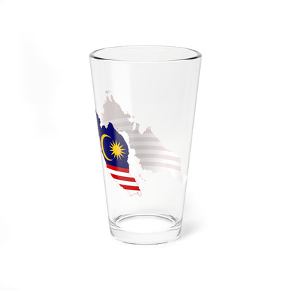 Flag map of Malaysia (Malaysia) Pint Glass 16oz