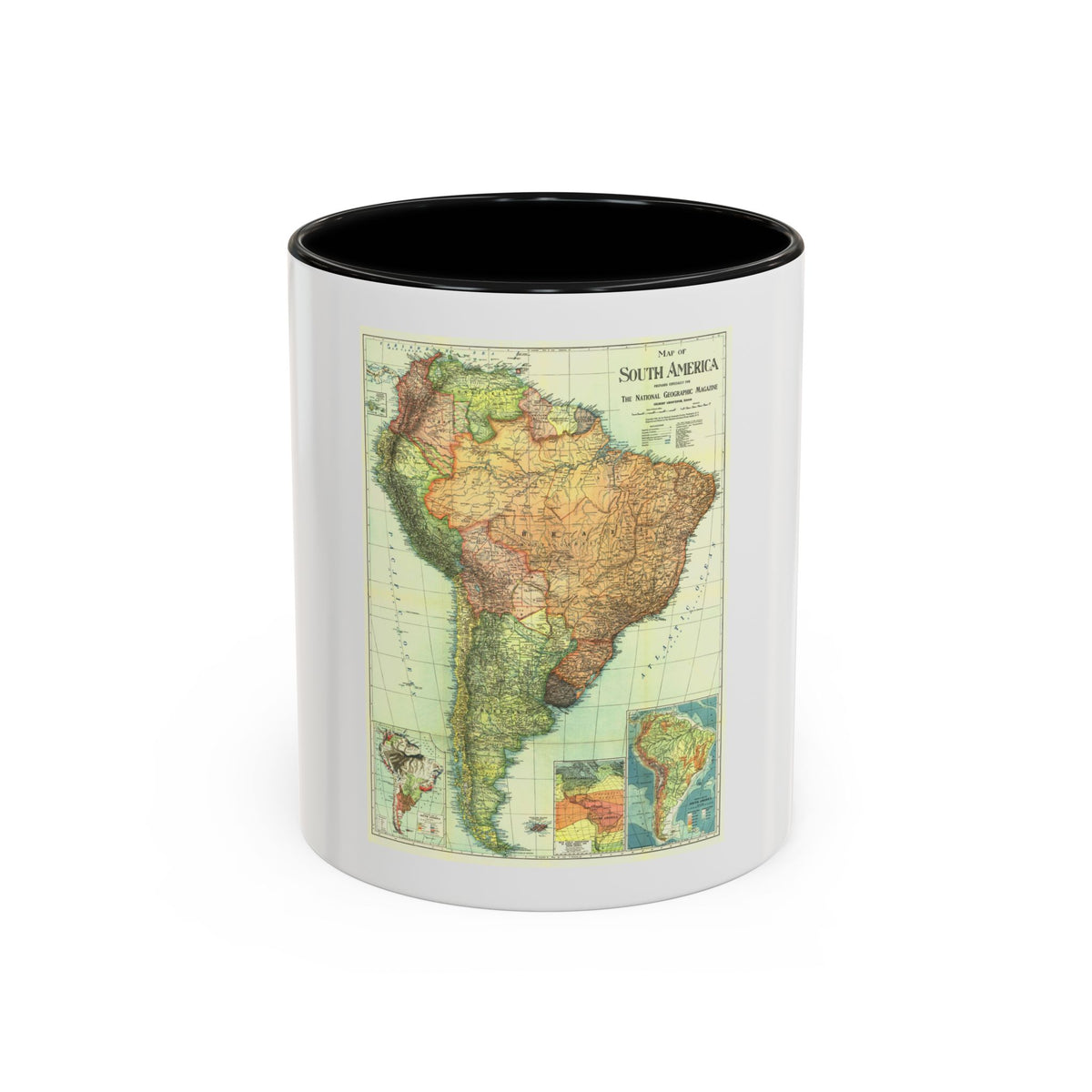 South America (1921) (Map) Accent Coffee Mug