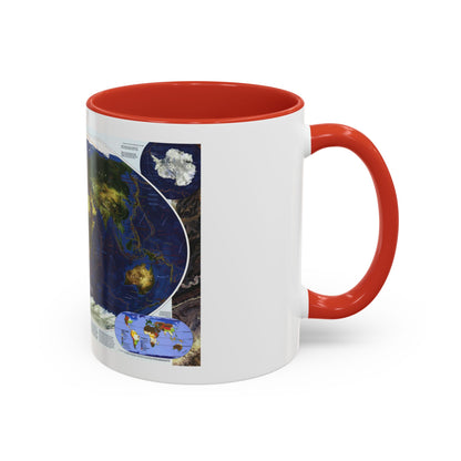 World Map - Physical Earth 1 (1998) (Map) Accent Coffee Mug