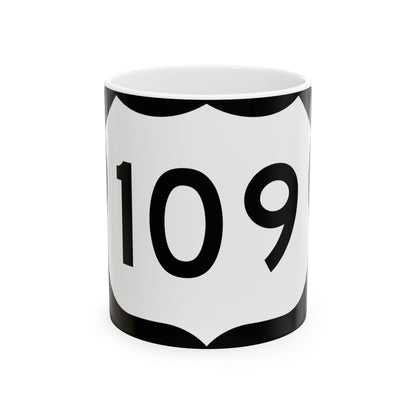 US 109 NY (New York) (Road Sign) White Coffee Mug