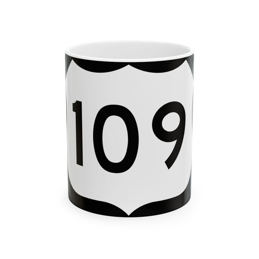 US 109 NY (New York) (Road Sign) White Coffee Mug