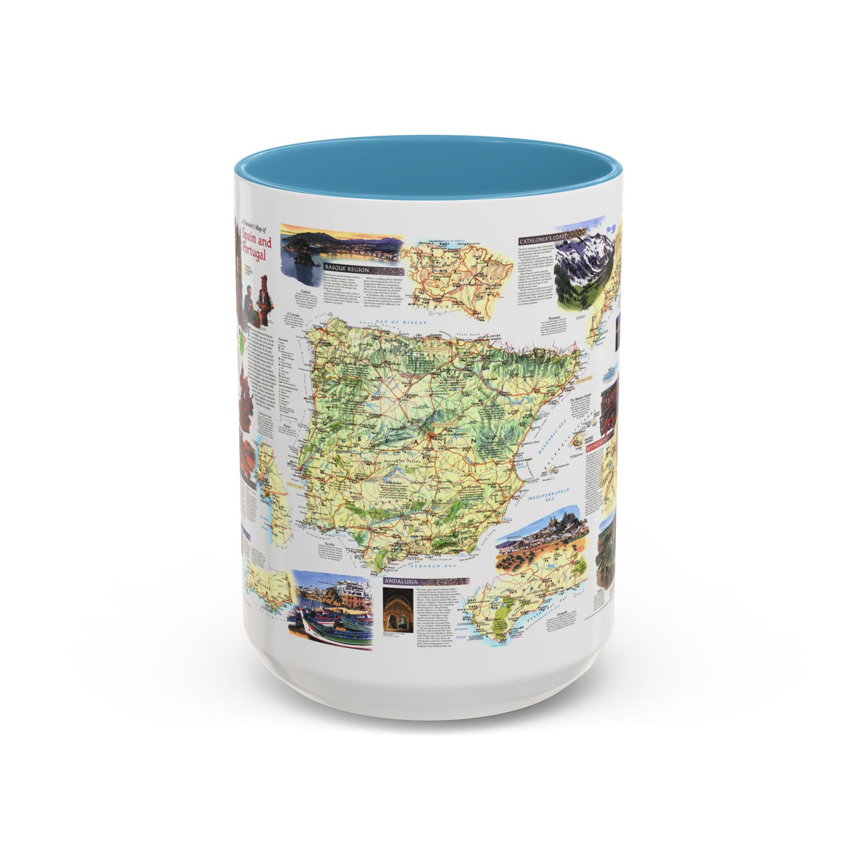 Spain and Portugal - A Traveller's Map (1998) (Map) Accent Coffee Mug