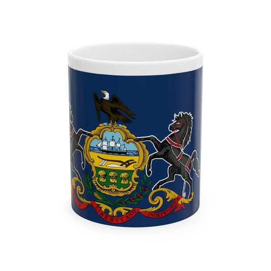Flag-map of Pennsylvania (United States) White Coffee Mug