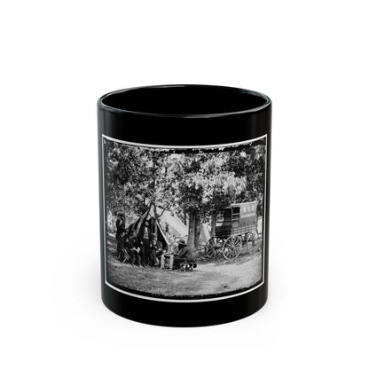 Bealeton, Va. Group At Tent And Wagon Of The New York Herald (U.S. Civil War) Black Coffee Mug