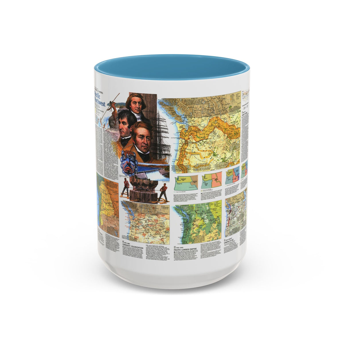 USA - Pacific Northwest 2 (1986) (Map) Accent Coffee Mug