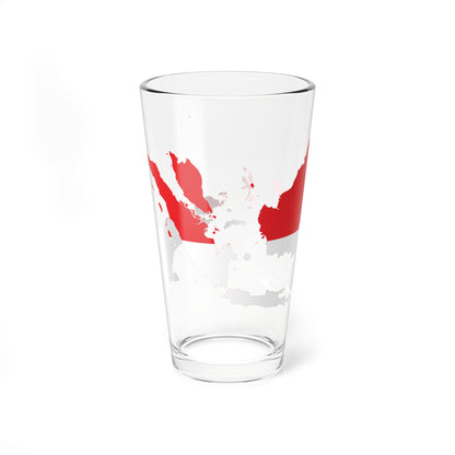 Greater Indonesia flag map (Indonesia) Pint Glass 16oz