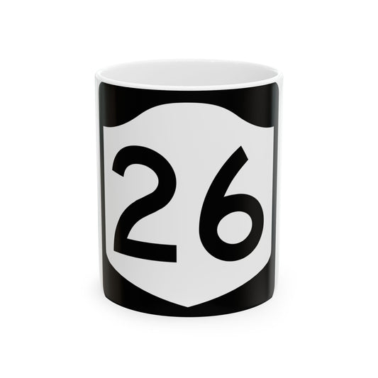 NY-26 (New York) (Road Sign) White Coffee Mug