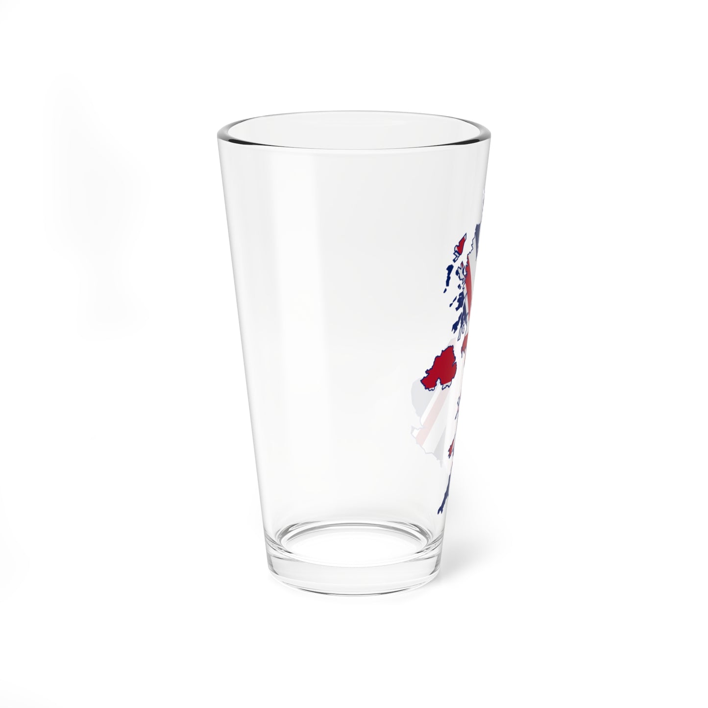 UK Outline and Flag (United Kingdom) Pint Glass 16oz
