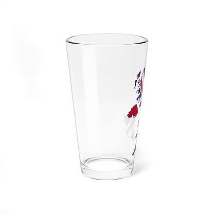 UK Outline and Flag (United Kingdom) Pint Glass 16oz