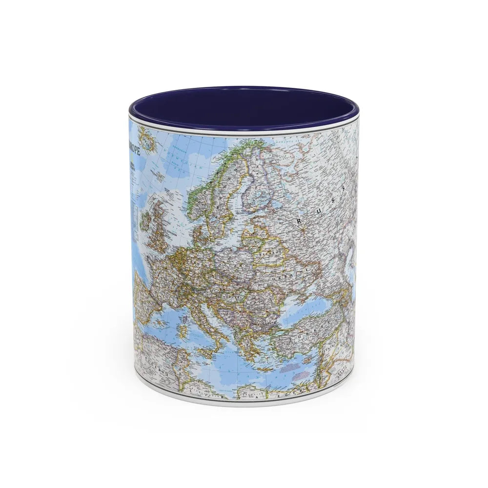 Europe (2004) (Map) Accent Coffee Mug-11oz-Navy-Go Mug Yourself