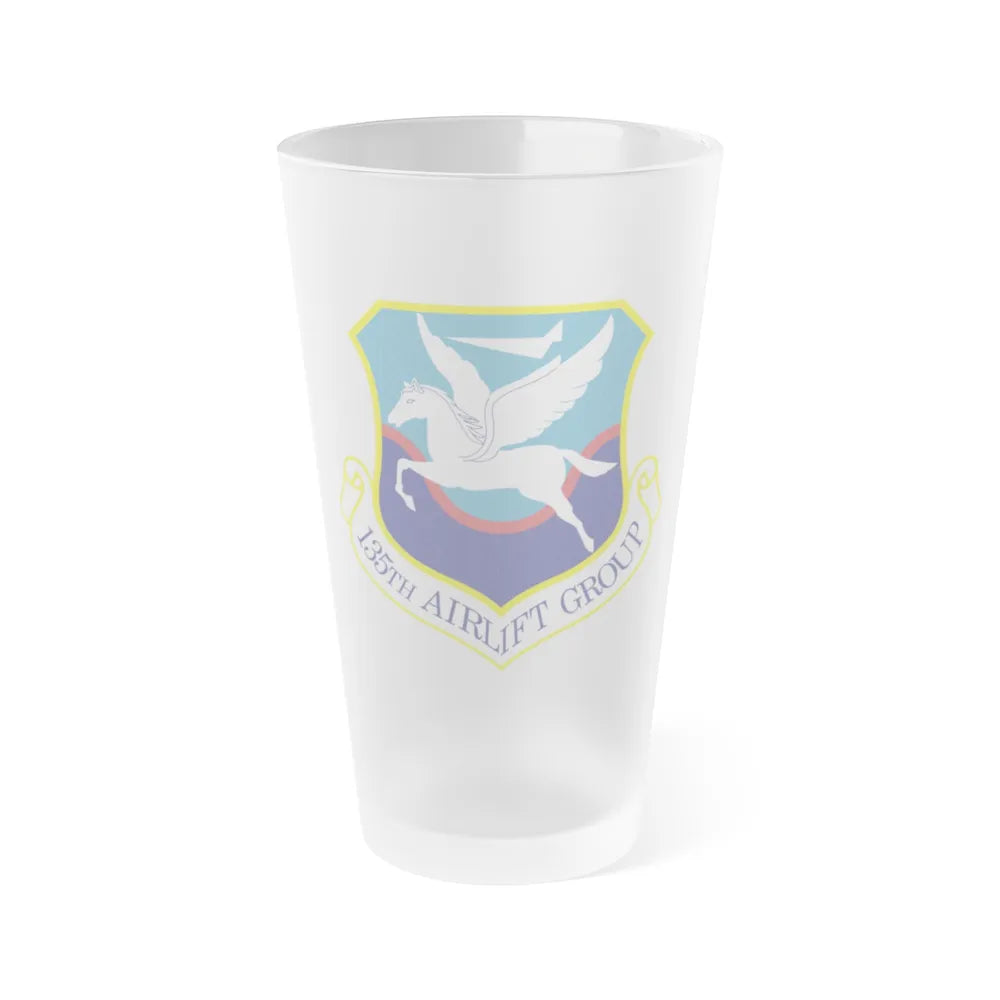 135th Airlift Group (U.S. Air Force) Frosted Pint Glass 16oz-16oz-Frosted-Go Mug Yourself