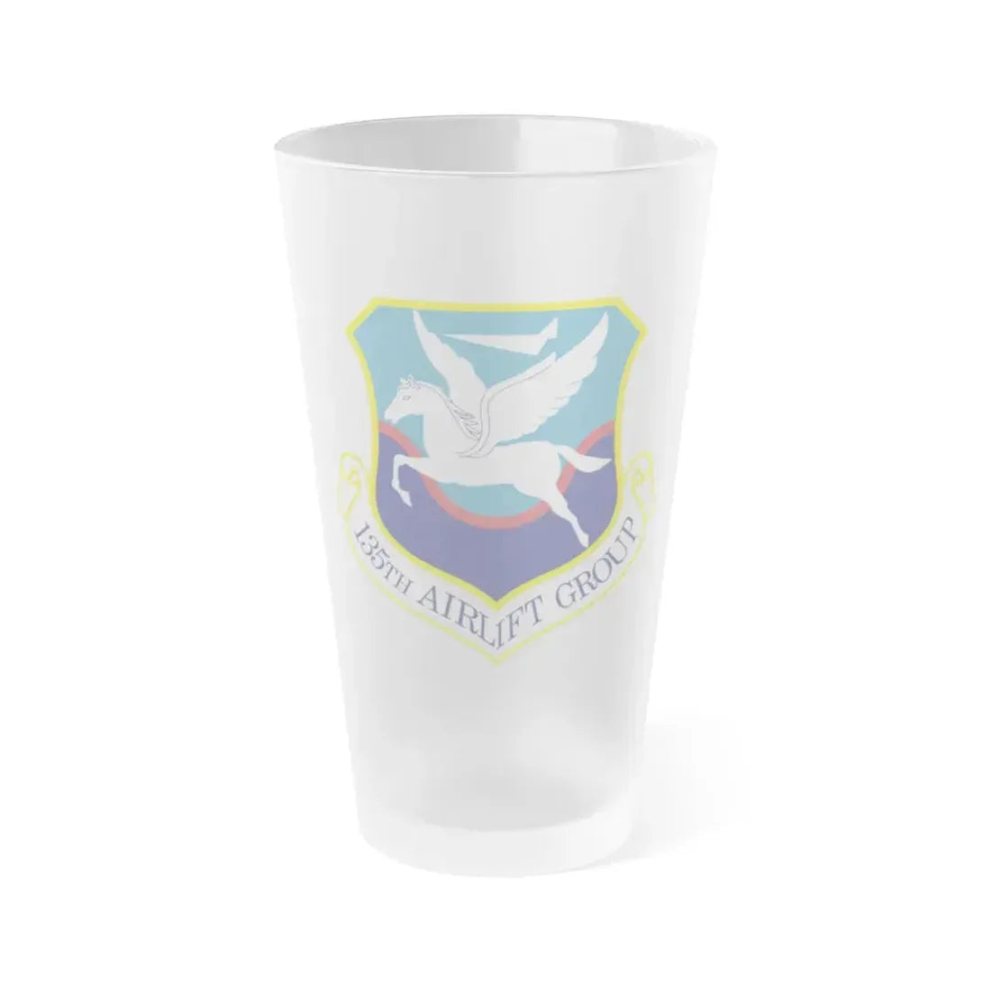 135th Airlift Group (U.S. Air Force) Frosted Pint Glass 16oz - Go Mug Yourself