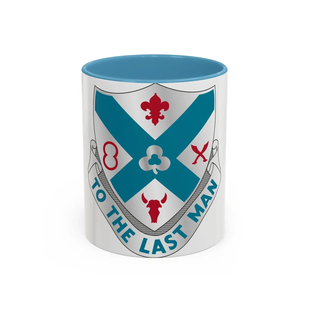 135th Infantry Regiment (U.S. Army) Accent Coffee Mug-11oz-Light Blue-Go Mug Yourself