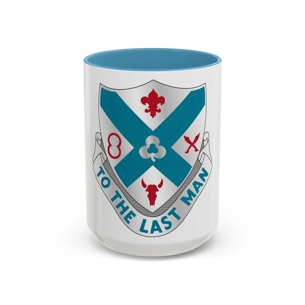 135th Infantry Regiment (U.S. Army) Accent Coffee Mug-15oz-Light Blue-Go Mug Yourself