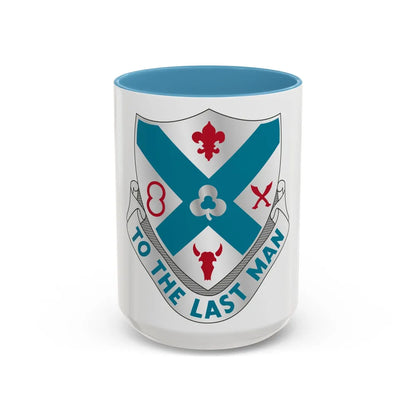 135th Infantry Regiment (U.S. Army) Accent Coffee Mug-15oz-Light Blue-Go Mug Yourself