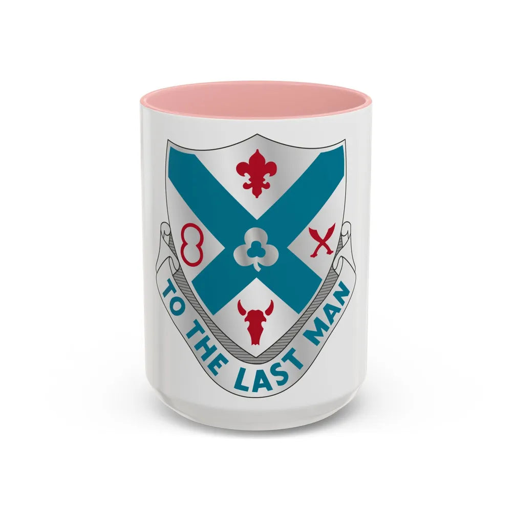 135th Infantry Regiment (U.S. Army) Accent Coffee Mug-15oz-Pink-Go Mug Yourself