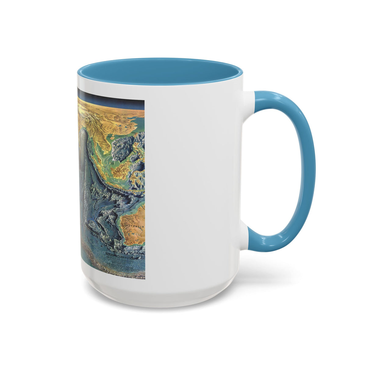 Indian Ocean Floor (1967) (Map) Accent Coffee Mug