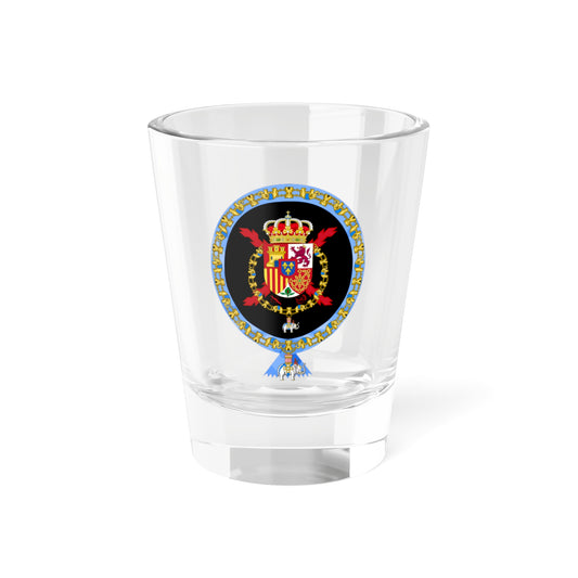 Coat of Arms of Juan Carlos I of Spain Order of the Elephant Variant (Denmark) (Coat of Arms) Shot Glass 1.5oz
