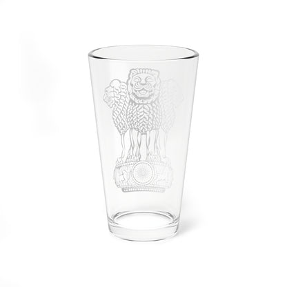 Emblem of India without motto (India) (Coat of Arms) Pint Glass 16oz