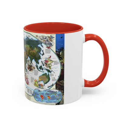 World Map - Diversity of Life (1999) (Map) Accent Coffee Mug