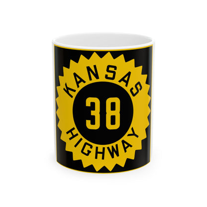 K-38 1926 (Kansas) (Road Sign) White Coffee Mug