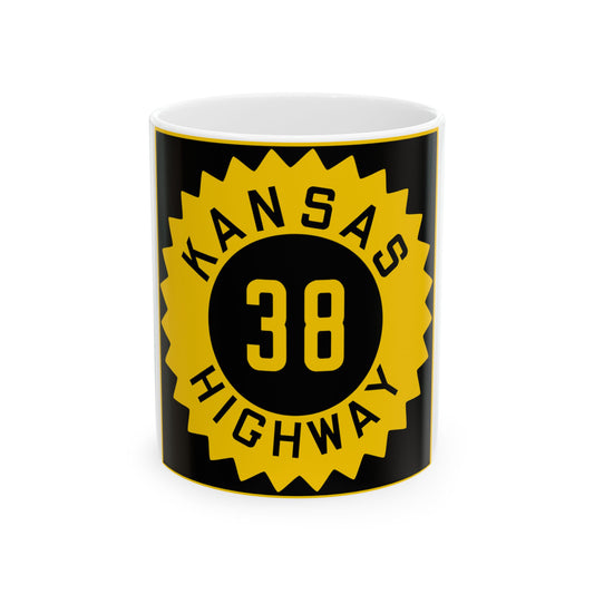 K-38 1926 (Kansas) (Road Sign) White Coffee Mug
