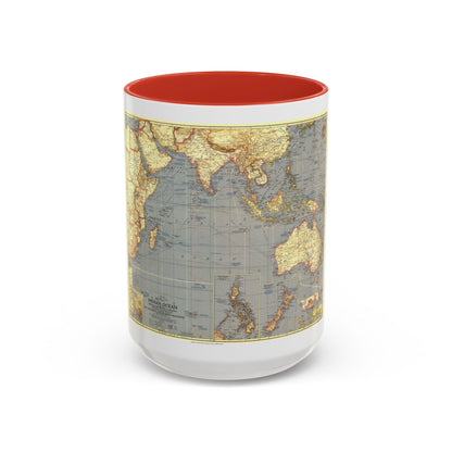 Indian Ocean (1941) (Map) Accent Coffee Mug