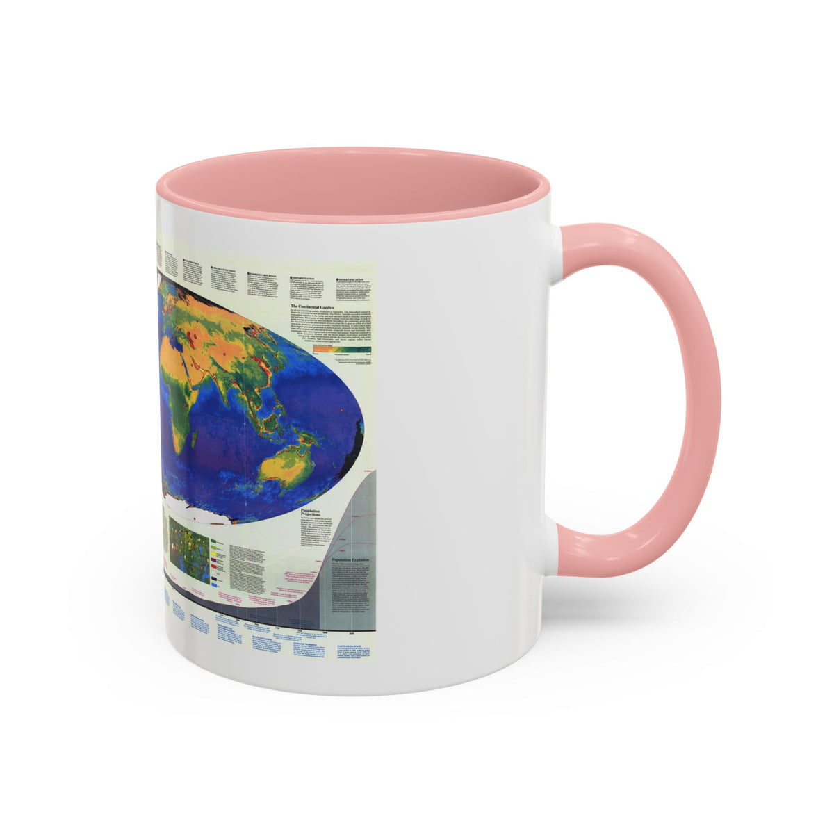 World Map - Endangered Earth (Map) Accent Coffee Mug