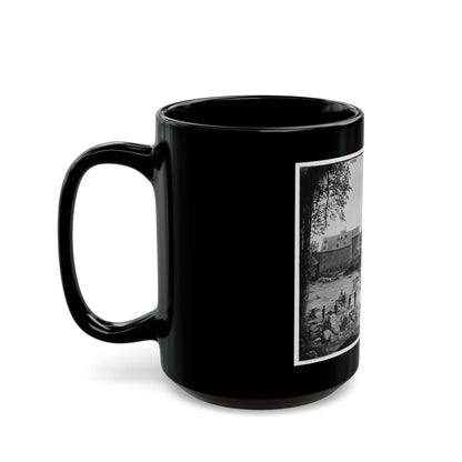 Petersburg, Va., Vicinity. Johnson's Mill On The Appomattox Near Campbell's Bridge; Soldiers Standing On Rocks In The Stream (U.S. Civil War) Black Coffee Mug