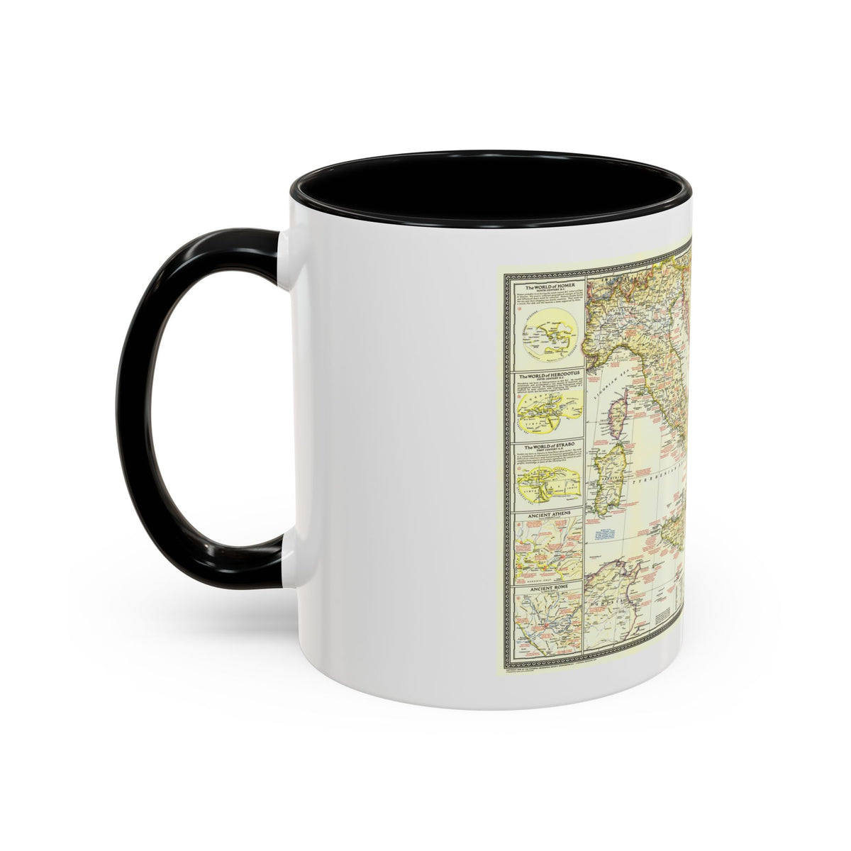 Mediterranean - Classical Lands (1949) (Map) Accent Coffee Mug