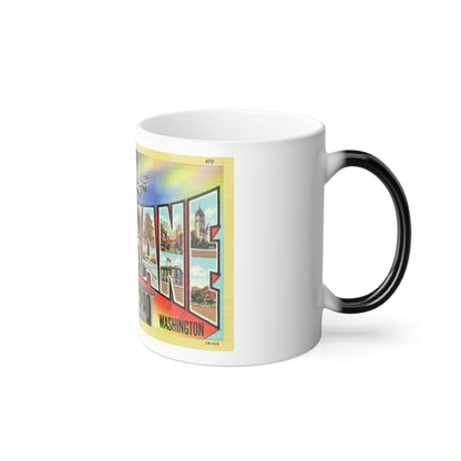 Greetings from Spokane Washington (Greeting Postcards) Color Changing Mug 11oz
