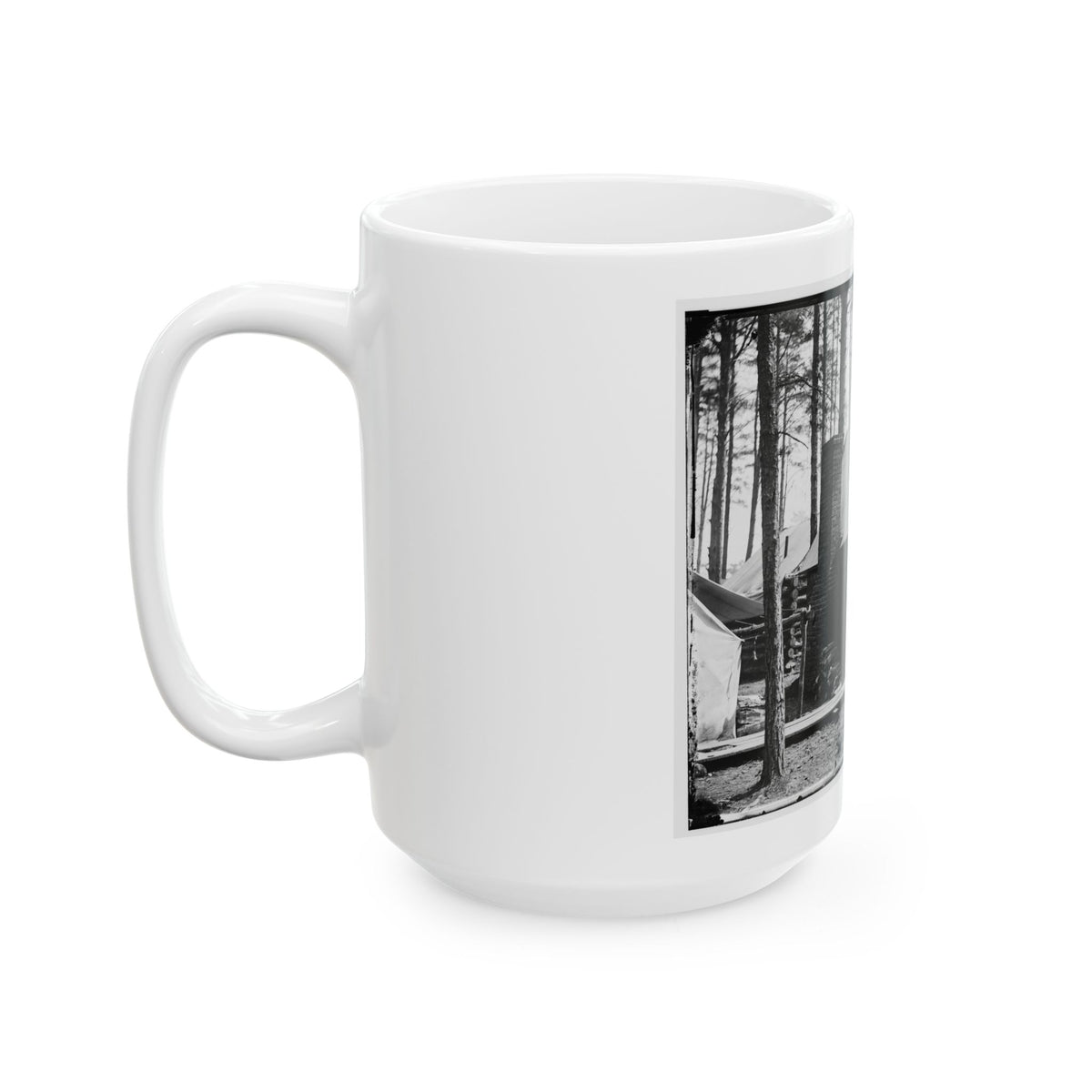 Brandy Station, Va. Officers In Front Of Winter Quarters At Army Of The Potomac Headquarters (U.S. Civil War) White Coffee Mug