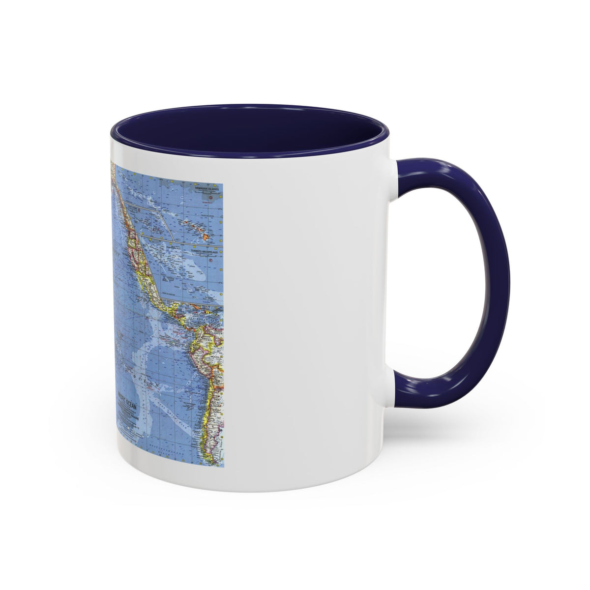 Pacific Ocean (1962) (Map) Accent Coffee Mug