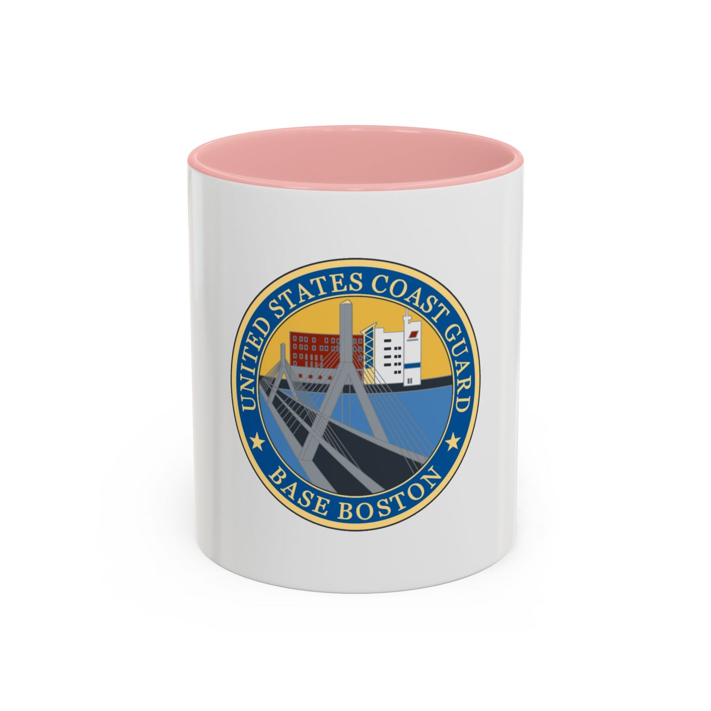 USCG Base Boston (U.S. Coast Guard) Accent Coffee Mug