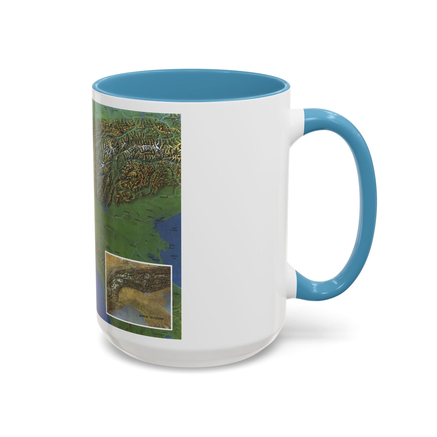 Alps, The - Europe's Backbone (1965) (Map) Accent Coffee Mug