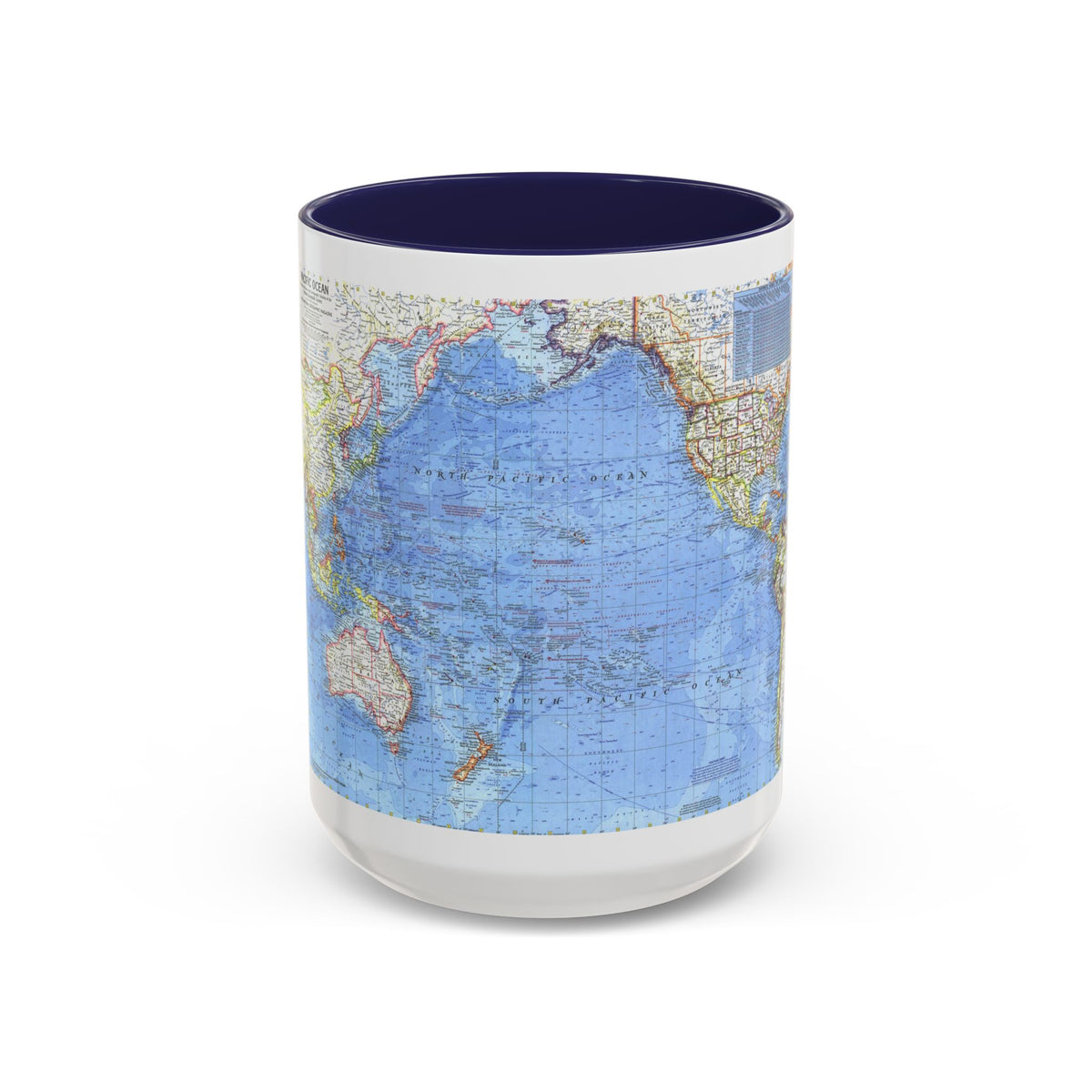 Pacific Ocean (1969) (Map) Accent Coffee Mug