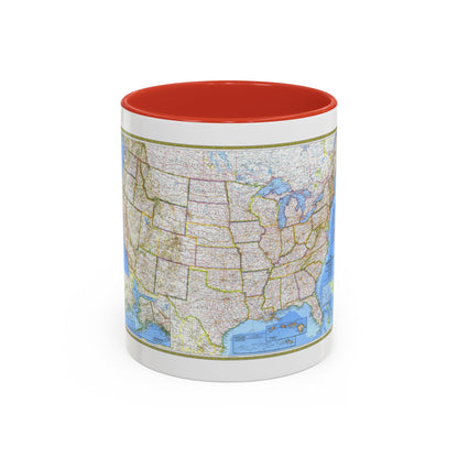 USA - The United States (1976) (Map) Accent Coffee Mug