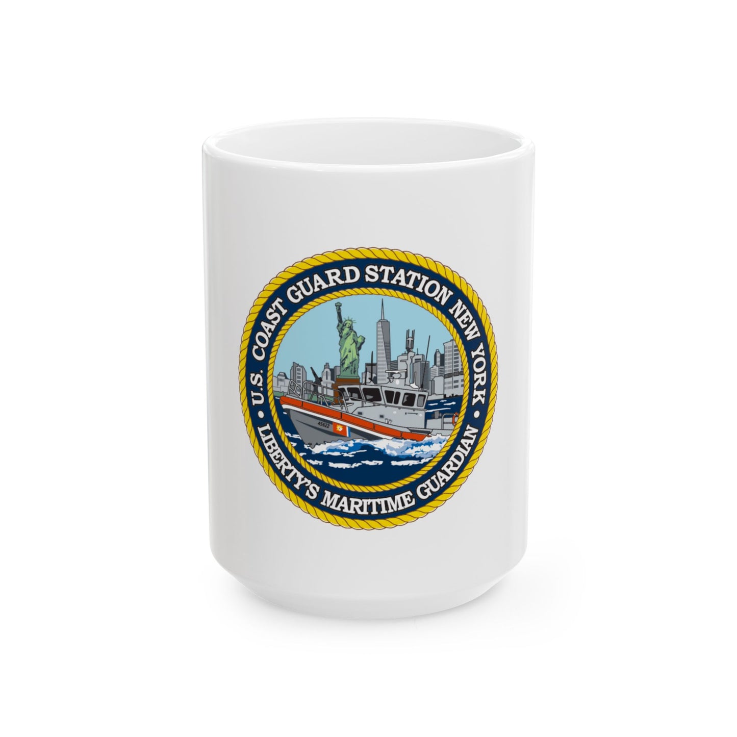 USCG Station New York (U.S. Coast Guard) White Coffee Mug