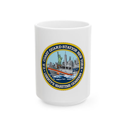 USCG Station New York (U.S. Coast Guard) White Coffee Mug