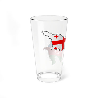 Azerbaijan and Georgia flag map (Azerbaijan) Pint Glass 16oz