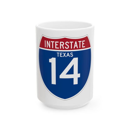 Interstate 14 (U.S. Highways) White Coffee Mug