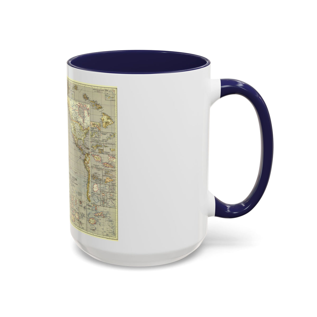 Pacific Ocean (1936) (Map) Accent Coffee Mug